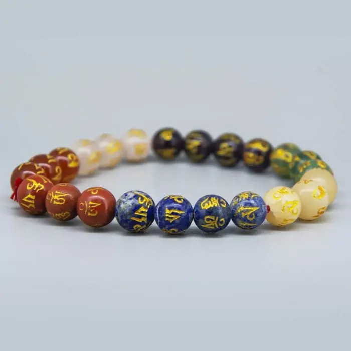 Chakra Beads With Buddhist Mantra Bracelet